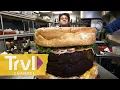 1 Hour of Adam s Biggest Burger Challenges Man v Food Travel Channel