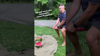 The best way to slice a watermelon with the proper sound effects