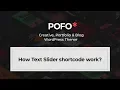 POFO WordPress Theme - How text slider shortcode work