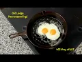 1930s Lodge Cast iron skillet re-season comparison egg test