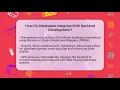 How Do Databases Integrate With Backend Development Server Logic Simplified News