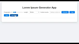 Lorem Ipsum Generator App Using JavaScript
