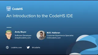 CodeHS Webinar An Introduction to the CodeHS IDE