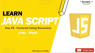 9 Factorial using 2 ways JS What is Recursion 100 days of Problem Solving Urdu Hindi