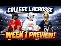 College Lacrosse Week 1 Top 20 Rankings