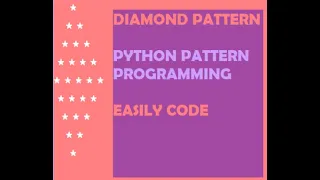 Diamond pattern Diamond patter in python Pattern Programming