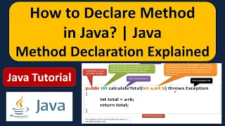How to Declare Method in Java Java Method Declaration Explained Java Tutorial