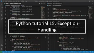 Python tutorial 15 Exception Handling