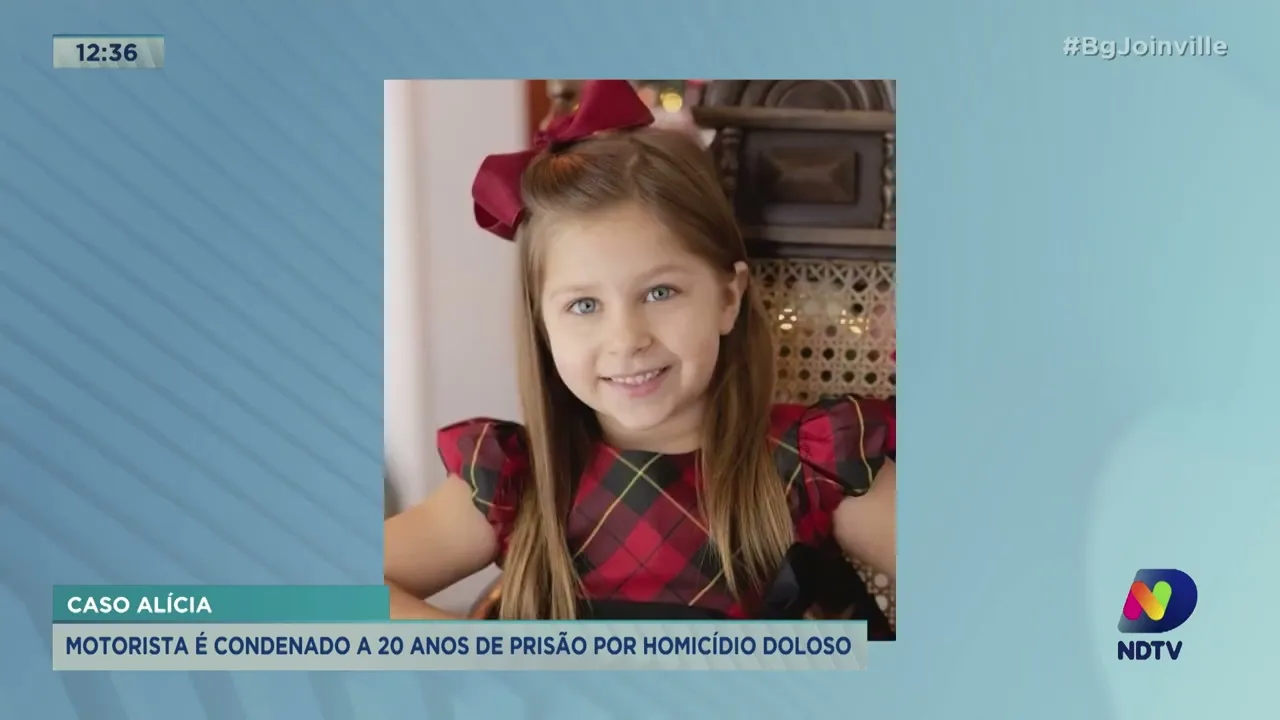 Caso Alícia: motorista é condenado a 20 anos de prisão por homicídio doloso
