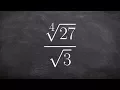Simplifying a rational expression using rational exponents