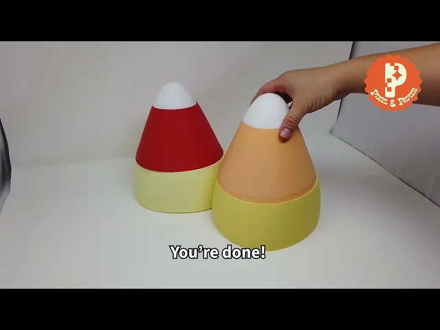 Giant Candy Corn Container - Functional Halloween Treat Holder with Two Compartments video thumbnail