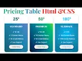 CSS Pricing Table Responsive Pricing Table Using Html CSS Coding With Hammad