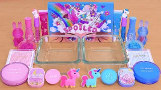 Pink vs Blue - Mixing Makeup Eyeshadow Into Slime ASMR