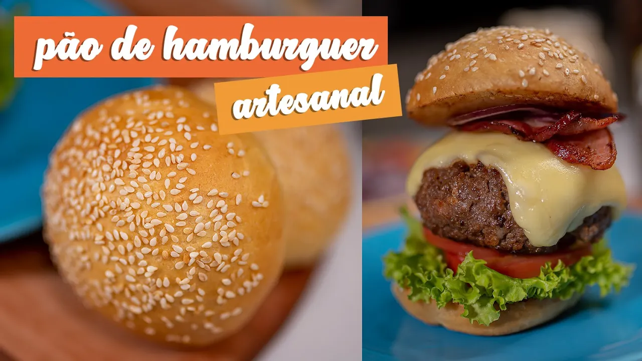 Pão de Hambúrguer Caseiro. 