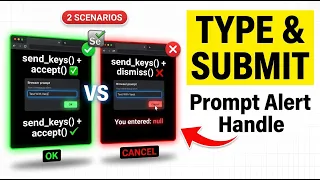 Selenium Prompt Alert Tutorial send - keys accept vs dismiss Python Python Tamil 9