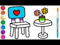 Chair Table Drawing Painting and Coloring for Kids Toddlers