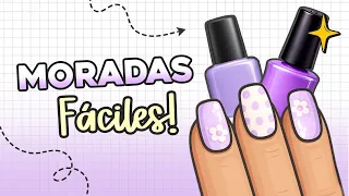 5 Diseños de Uñas Moradas 💜 Ideas Elegantes para Uñas Cortas