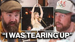 jason talks to travis about his first time watching taylor perform at the eras tour
