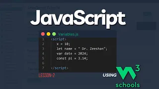 JavaScript Coding 101 02 JavaScript Variables using W3Schools com