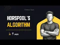 Horspool s String Matching Algorithm Pattern Matching Data Structures