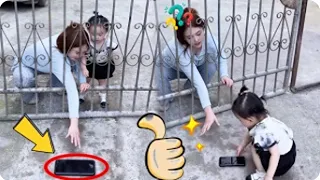 The stupid mother couldn't get the phone, but luckily her daughter knew to walk out the door#cute