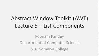 AWT LECTURE 5 Choice List