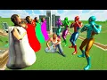 Franklin Spiderman with Iron Man vs Granny Train Eater Indian Bikes Driving 3d
