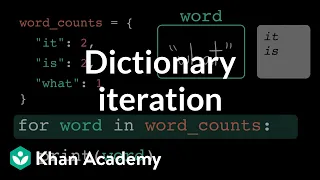 Dictionary iteration Intro to CS - Python Khan Academy