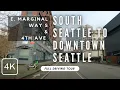 Driving Along E Marginal Way 4th Ave From South Seattle Into Downtown Seattle WA
