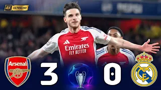 أرسنال 3 0 ريال مدريد ربع نهائي دوري الأبطال 2025 دكلان رايس يسحق ريال مدريد تعليق عربي 4k 