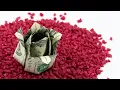 Money origami rose making with Dollar bills EASY