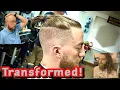 Barber Transformation Skin Fade Undercut Long Hair
