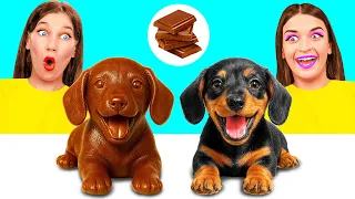 Thử thách Đồ Ăn Từ Sô Cô La vs Đồ Thật | Trận chiến thức ăn