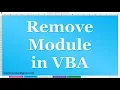 How to Remove Module in VBA Project window in MS Excel 2016