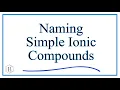 Naming Simple Ionic Compounds