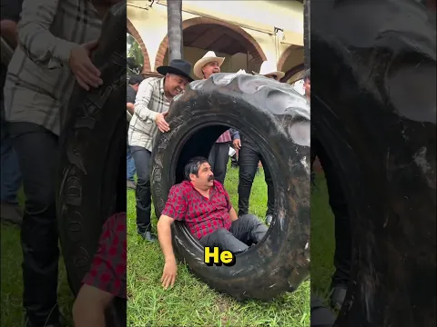 Tiny Friend, Giant Tire 😂🛞#short