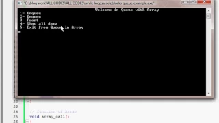 Queue implementation source code in c using array