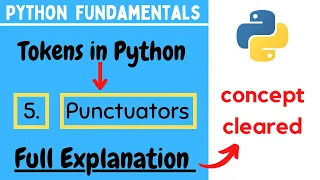 Python Fundamentals Python Tokens PUNCTUATORS Punctuators in Python