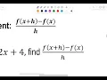 Day 3 - Function Notation and the Difference Quotient