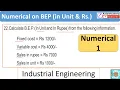How to calculate BEP in Units in Rupees Numerical 1
