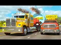 Download Lagu The Highway Adventure with Wilson the Semi-Truck \u0026 Bob the Truck | Space Rocket Delivery (RCH SPACE)
