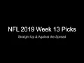 NFL 2019 Week 13 Picks Straight Up ATS