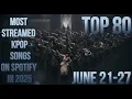 Download Lagu TOP 80 MOST STREAMED KPOP SONGS ON SPOTIFY IN 2025 (JUNE 21-27)