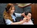 ASMR First the Cut Then the Shave Then It Got Really Relaxing Japanese Female Barber Ms Rio