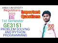 AnnaUniversity GE3151 Problem Solving Python Programming - 2021 Regulations- 16 8 MARK VIP