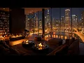 Download Lagu Peaceful Night in Chicago 🌃 Cozy Apartment with Smooth Jazz Saxophone \u0026 Rain Sounds for Sleep, Relax