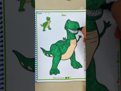 acompañame a colorear a Rex de #toystory   si te 😍 dale 👍🏽 y subs ▶️ para ➕ #coloringbook #colorear