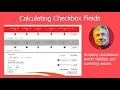 Calculating checkbox values and setting actions to checkboxes