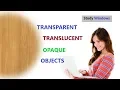 Physics I Light Shadows Reflections I Part 3 I Transparent Translucent Opaque Objects