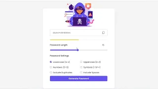 Animated Password Generator using Html CSS and JavaScript Free Source Code